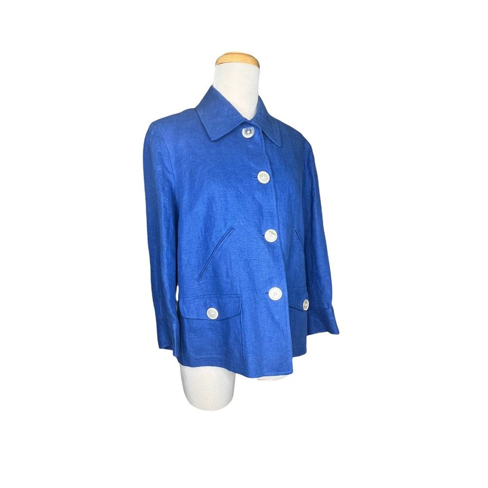 Lauren Ralph Lauren Vintage Linen Button Down Jacket 3/4 Bell Sleeves NWOT - Picture 8 of 11